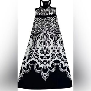 Athleta Black light Gray Rio Byzantine Racerback Maxi Dress XS